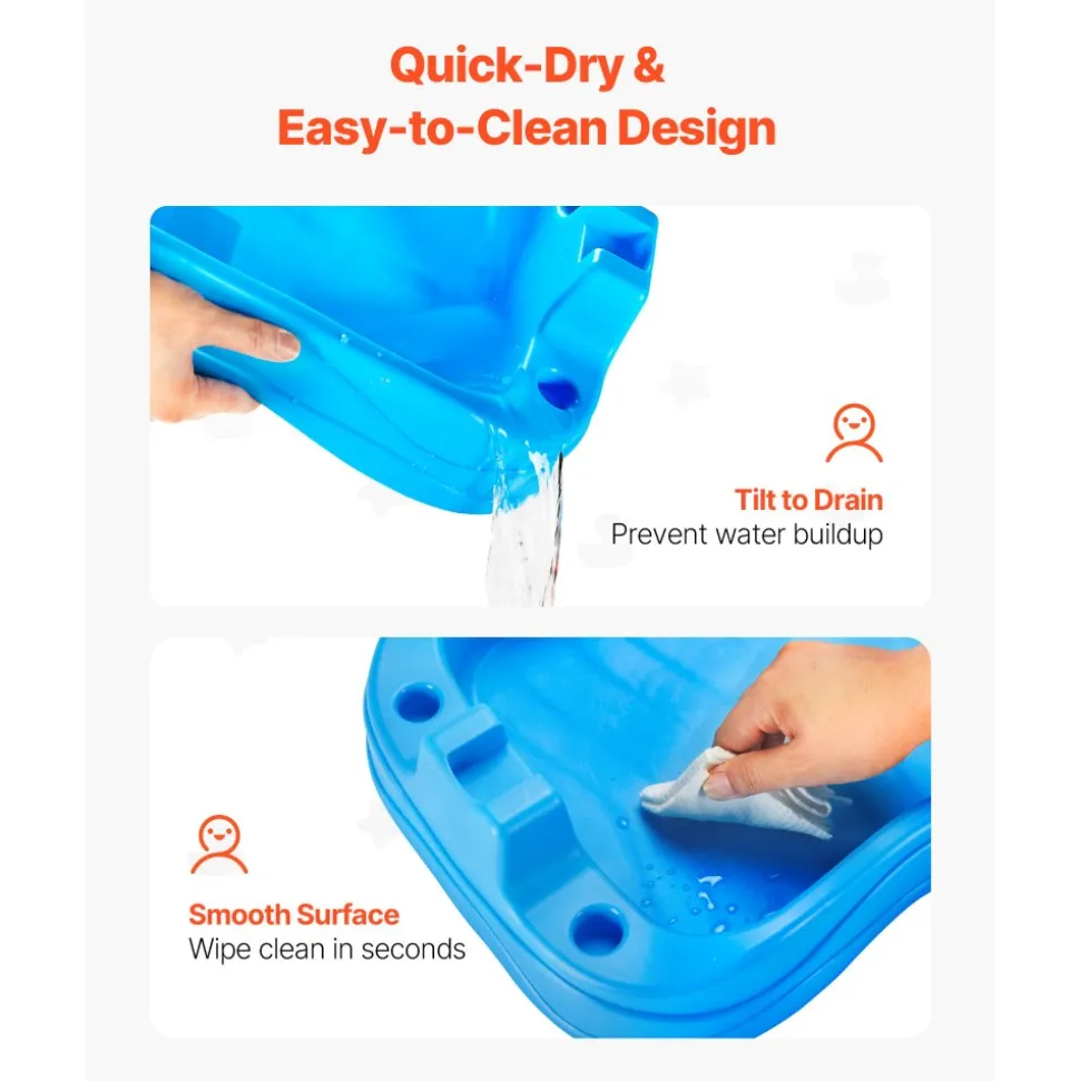 VEVOR Sand and Water Table for Toddlers, Double-Sided Kids Activity Waterfall Playset with 37PCS Accessories, Kids Activity Sensory Table, Outdoor Summer Sand Water Play Table for 3+ Years Boys Girls