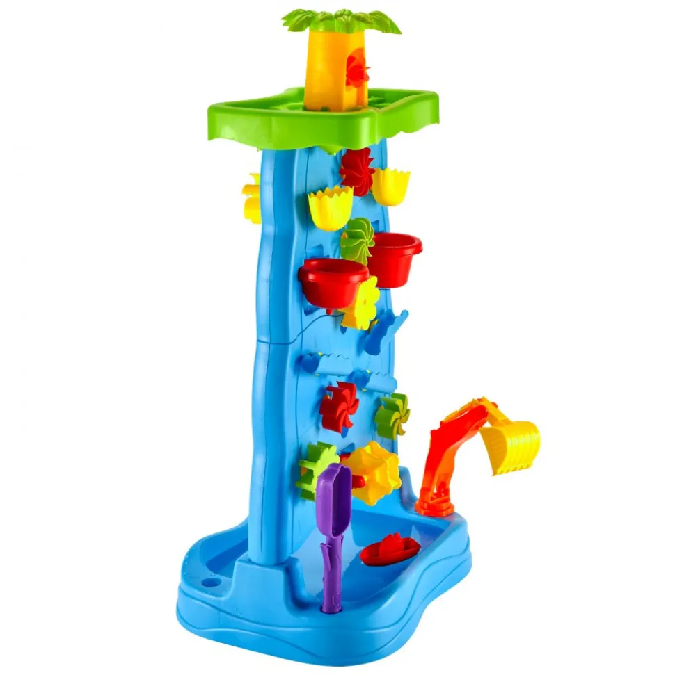 VEVOR Sand and Water Table for Toddlers, Double-Sided Kids Activity Waterfall Playset with 37PCS Accessories, Kids Activity Sensory Table, Outdoor Summer Sand Water Play Table for 3+ Years Boys Girls