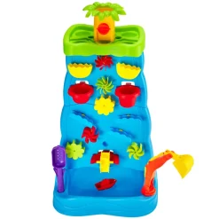 VEVOR Sand and Water Table for Toddlers, Double-Sided Kids Activity Waterfall Playset with 37PCS Accessories, Kids Activity Sensory Table, Outdoor Summer Sand Water Play Table for 3+ Years Boys Girls