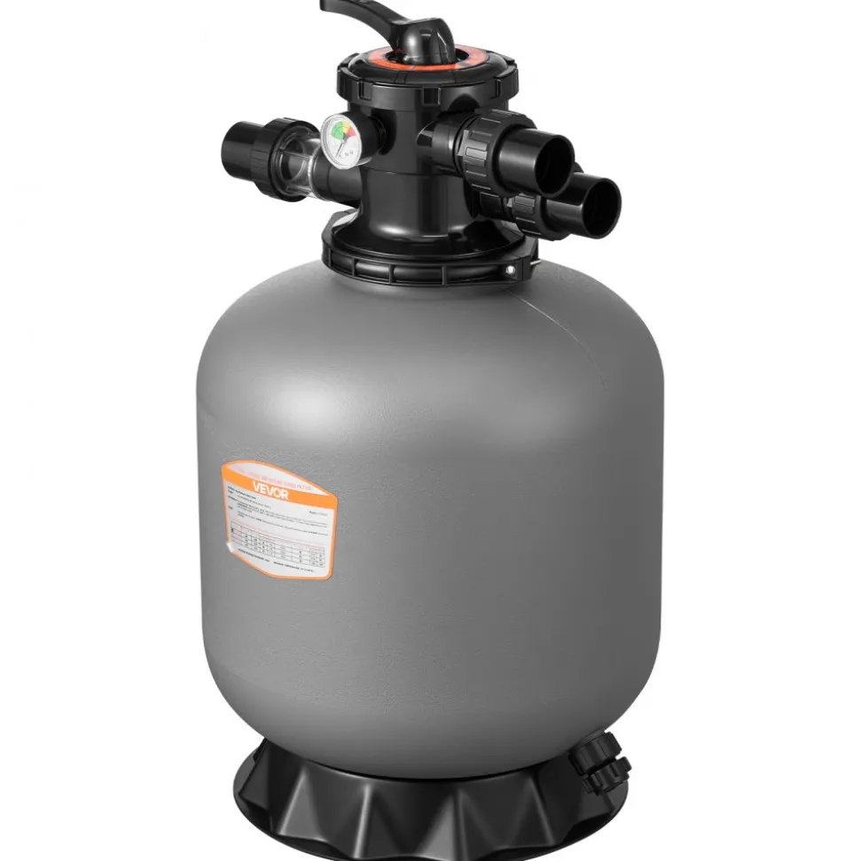 VEVOR Sand Filter, 18-Inch, 40 GPM Above Inground Swimming Pool Sand Filter System, with 7-Way Multi-Port Valve, Backwash, Rinse, Recirculate, Waste, Winter, Closed Modes, for Above In Ground Pools