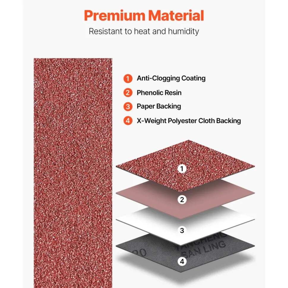 VEVOR Sanding Belts, 6 x 48-inch Belt Sander Sanding Belts, 10PCS 80 Grit Aluminum Oxide for Woodworking, Steel, Aluminum, Non-Ferrous Metals