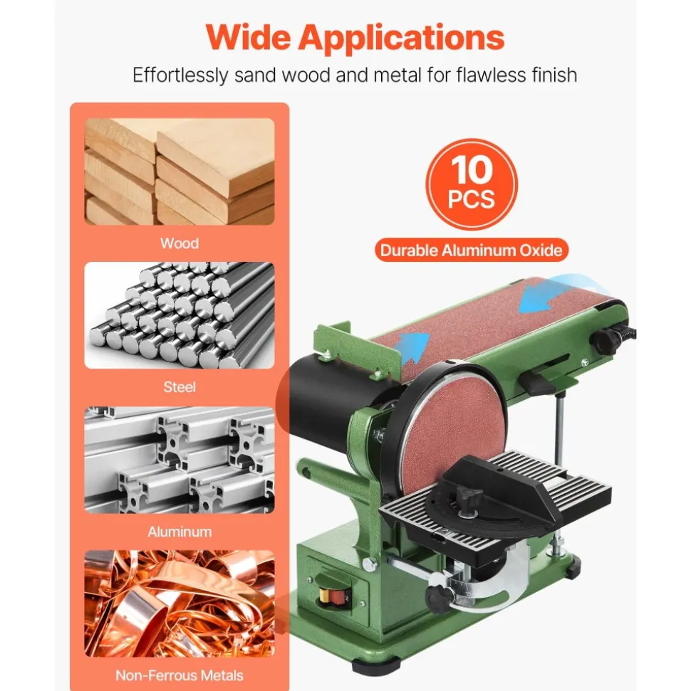 VEVOR Sanding Belts, 6 x 48-inch Belt Sander Sanding Belts, 10PCS 80 Grit Aluminum Oxide for Woodworking, Steel, Aluminum, Non-Ferrous Metals
