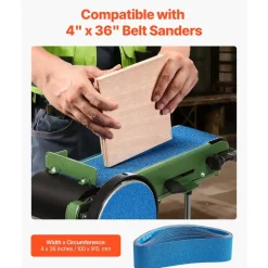 VEVOR Sanding Belts, 4 x 36-inch Belt Sander Sanding Belts, 10PCS (2 of Each 40 60 80 120 240 Grits) Zirconia for Knife Sharpening, Metal Polishing, Stainless Steel, Nickel Alloy Finishing