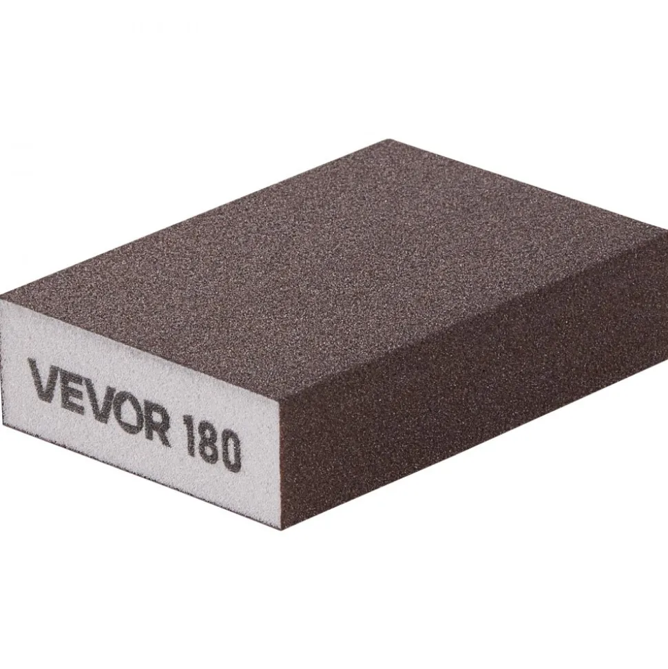 VEVOR Sanding Sponge, 4 Pcs, 60/80/120/220 Grit Assortment, Washable and Reusable Sanding Blocks for Dry & Wet Use, Coarse to Fine Sandpaper Blocks, for Polishing Drywall Wood Plastic Metal Furniture