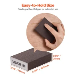 VEVOR Sanding Sponge, 4 Pcs, 60/80/120/220 Grit Assortment, Washable and Reusable Sanding Blocks for Dry & Wet Use, Coarse to Fine Sandpaper Blocks, for Polishing Drywall Wood Plastic Metal Furniture