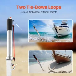 VEVOR Sand Spike Boat Anchor, 36 in Slide Anchor Shore Spike, Galvanized Carbon Steel Boat Shore Anchors, Shallow Water Beach Anchors, for Securing Jet Ski PWC Pontoon Kayak on Beaches & Sandbars