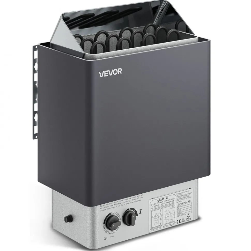 VEVOR Sauna Heater, 6KW 220V Electric Sauna Stove, Steam Bath Sauna Heater with Built-In Controls, 3h Timer and Adjustable Temp for Max. 176-318 Cubic Feet, Home Hotel Spa Shower Use
