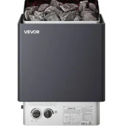 VEVOR Sauna Heater, 6KW 220V Electric Sauna Stove, Steam Bath Sauna Heater with Built-In Controls, 3h Timer and Adjustable Temp for Max. 176-318 Cubic Feet, Home Hotel Spa Shower Use
