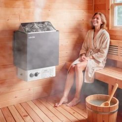 VEVOR Sauna Heater, 6KW 220V Electric Sauna Stove, Steam Bath Sauna Heater with Built-In Controls, 3h Timer and Adjustable Temp for Max. 176-318 Cubic Feet, Home Hotel Spa Shower Use