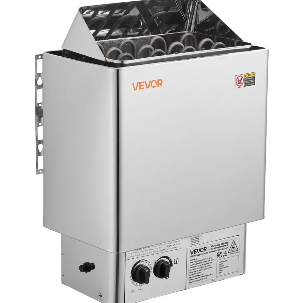 VEVOR Sauna Heater, 6KW 240V Electric Sauna Stove, Dry Steam Bath Saunas Stove with Pre-Drilled Bracket, Fit 176.5 to 317.8 CU.FT Saunas Rooms, Steam Bath Stoves for Home, Commercial, Leisure Venues