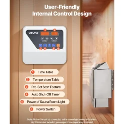 VEVOR Sauna Heater, 4.5KW 240V Electric Sauna Stove, Dry Steam Bath Saunas Stove with Pre-Drilled Bracket, Fit 105 to 210 CU.FT Saunas Rooms, Steam Bath Stoves for Home, Commercial, Leisure Venues