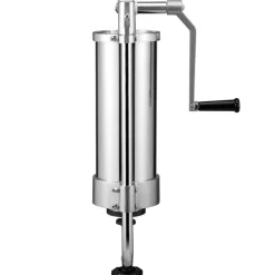 VEVOR Sausage Stuffer, 5LBS/3L Capacity, 304 Stainless Steel Vertical Sausage Stuffer, Sausage Filling Machine with 3 Stuffing Tubes, Suction Base and Manual Crank for Household or Commercial Use