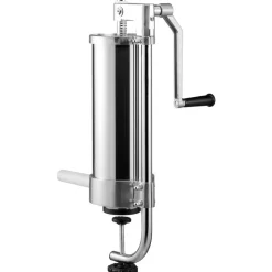 VEVOR Sausage Stuffer, 5LBS/3L Capacity, 304 Stainless Steel Vertical Sausage Stuffer, Sausage Filling Machine with 3 Stuffing Tubes, Suction Base and Manual Crank for Household or Commercial Use