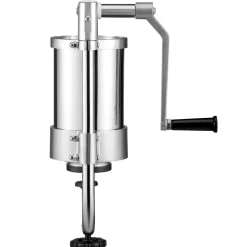 VEVOR Sausage Stuffer, 2.5LBS/1.5L Capacity, 304 Stainless Steel Vertical Sausage Stuffer, Sausage Filling Machine with 3 Stuffing Tubes, Suction Base and Manual Crank for Household or Commercial Use