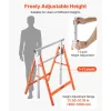 VEVOR Saw Horses, 2 Pack Folding Work Horses, 440 lbs Load Capacity Sawhorse with Heavy Duty Legs, Adjustable Height Saw Horse with Non-Slip Foot Pads, for Woodworking, Carpenters & Contractors