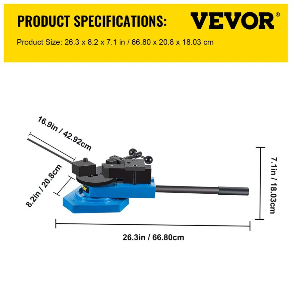 VEVOR SBG-40 Metal Scroll Bender High-Hardened Steel Scroll Bender Combination of Scroll Radius and Angle Bending Universal Metal Rod Bender For Steel Brass Cooper Aluminum