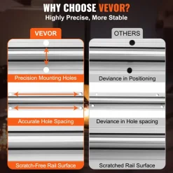VEVOR SBR20 1200mm Linear Guide Set, Comes with Two 47.2-inch SBR20 Rails and Four SBR20UU Bearings, Perfect for Crafting CNC Routers and Automation Equipment