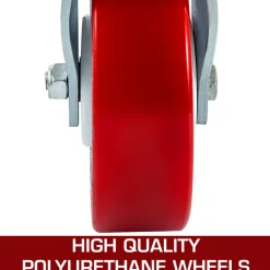 VEVOR Scaffolding Wheels Set of 4, 8" - Scaffolding Casters Heavy Duty, 3200 Lbs Per Set - Locking Stem Casters with Brake, Red Polyurethane - Replacement for Scaffold, Shelves, Workbench