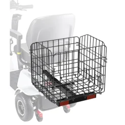 VEVOR Scooter Rear Basket, Folding Metal Wire Basket, Heavy Duty & Spacious Cargo Basket, Works with 1-inch Receiver, Compatible with Most Golden, Drive & Pride Mobility Scooter