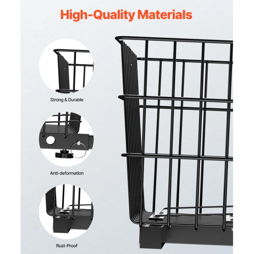 VEVOR Scooter Rear Basket, Heavy Duty Metal Wire Basket with Handle, Spacious Cargo Basket, Works with 1-inch Receiver, Compatible with Most Golden, Drive & Pride Mobility Scooter