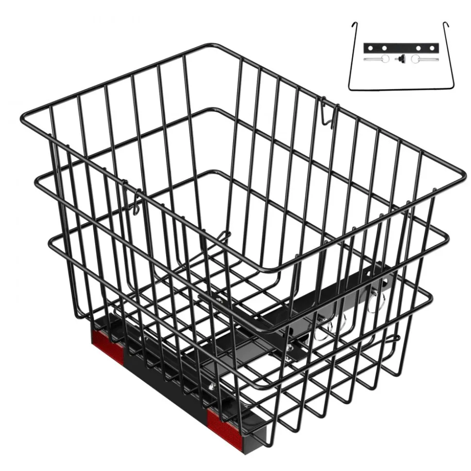 VEVOR Scooter Rear Basket, Heavy Duty Metal Wire Basket with Handle, Spacious Cargo Basket, Works with 1-inch Receiver, Compatible with Most Golden, Drive & Pride Mobility Scooter