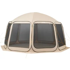 VEVOR Screen House Tent, 15 x 13.8 ft, 12-15 Person Pop Up Screen Tent, Portable Screened in Canopy with Carry Bag, Netting Sides, Ground Stakes, for Garden, Patio, Backyard, Outdoor Activities, Beige