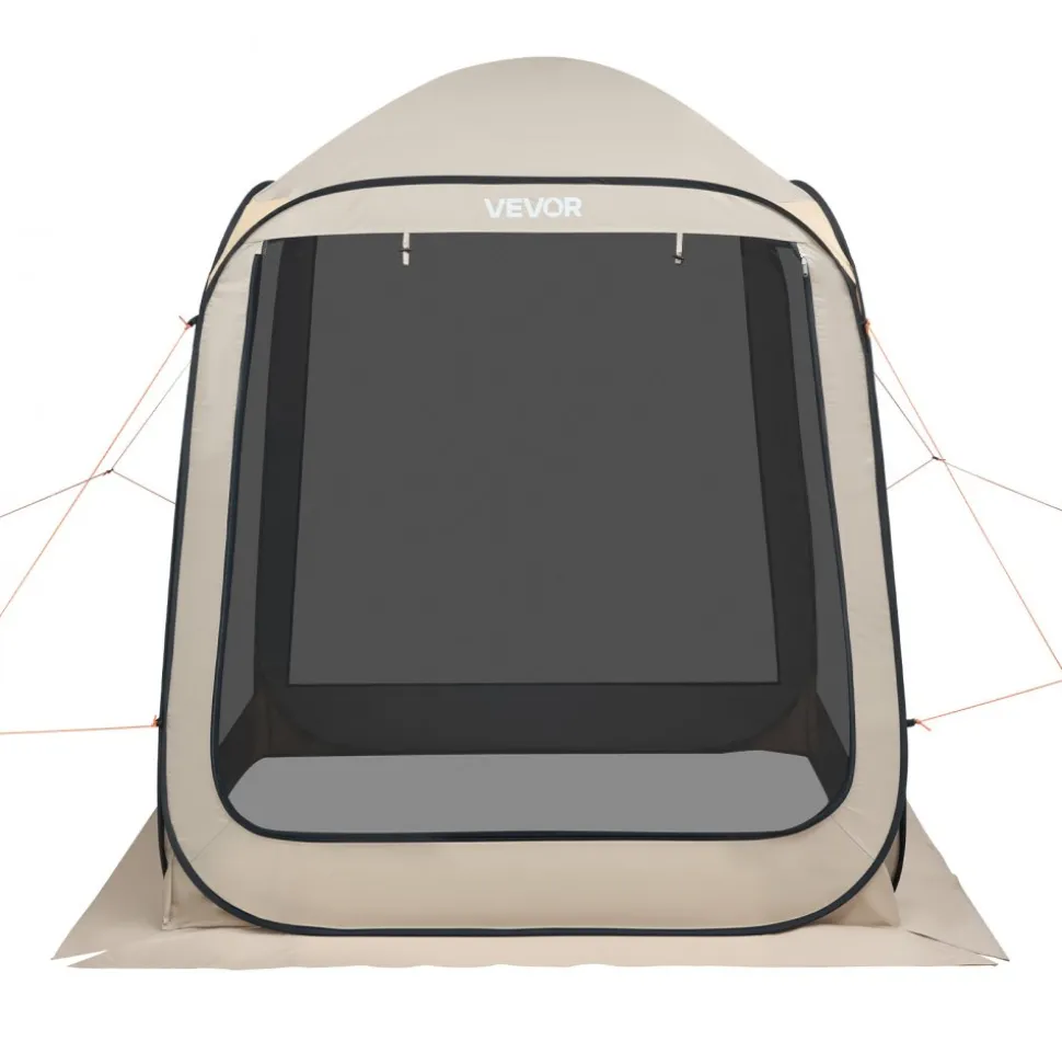 VEVOR Screen House Tent, 6 x 6 ft, 4-6 Person Pop Up Screen Tent, Portable Screened in Canopy with Carry Bag, Netting Sides, Ground Stakes, for Garden, Patio, Backyard, and Outdoor Activities, Beige