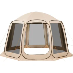 VEVOR Screen House Tent, 12 x 11 ft, 10-12 Person Pop Up Screen Tent, Portable Screened in Canopy with Carry Bag, Netting Sides, Ground Stakes, for Garden, Patio, Backyard, Outdoor Activities, Beige