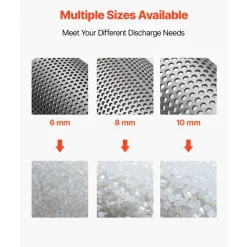 VEVOR Screen Mesh for Plastic Shredder, High-Quality Steel Durable Mesh, 0.39 in/10 mm High-Precision Aperture Screen, Compatible with Model 300 Plastic Grinder, Suitable for Medium Particle Recycling