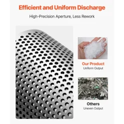 VEVOR Screen Mesh for Plastic Shredder, High-Quality Steel Durable Mesh, 0.236 in/6 mm High-Precision Aperture Screen, Compatible with Model 250 Plastic Grinder, Suitable for Micro Particle Recycling