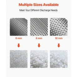 VEVOR Screen Mesh for Plastic Shredder, High-Quality Steel Durable Mesh, 0.236 in/6 mm High-Precision Aperture Screen, Compatible with Model 250 Plastic Grinder, Suitable for Micro Particle Recycling