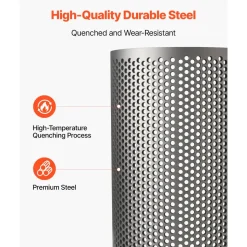 VEVOR Screen Mesh for Plastic Shredder, High-Quality Steel Durable Mesh, 0.315 in/8 mm High-Precision Aperture Screen, Compatible with Model 400 Plastic Grinder, Suitable for Small Particle Recycling