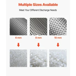 VEVOR Screen Mesh for Plastic Shredder, High-Quality Steel Durable Mesh, 0.315 in/8 mm High-Precision Aperture Screen, Compatible with Model 400 Plastic Grinder, Suitable for Small Particle Recycling