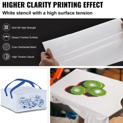 VEVOR Screen Printing Kit, 6 Pieces Aluminum Silk Screen Printing Frames, 20x24inch Silk Screen Printing Frame with 160 Count Mesh, High Tension Nylon Mesh and Sealing Tape for T-shirts DIY Printing