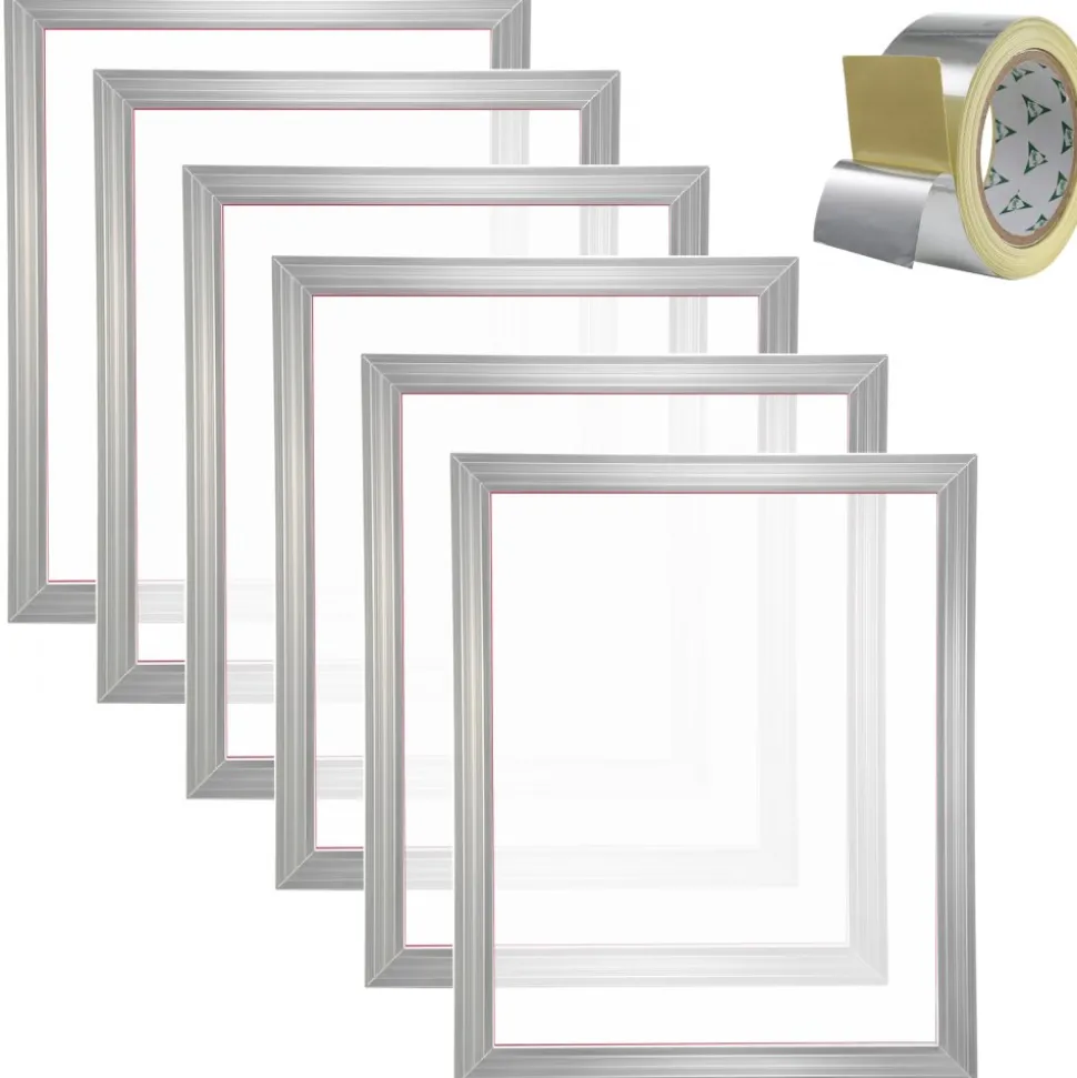 VEVOR Screen Printing Kit, 6 Pieces Aluminum Silk Screen Printing Frames, 20x24inch Silk Screen Printing Frame with 160 Count Mesh, High Tension Nylon Mesh and Sealing Tape for T-shirts DIY Printing