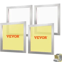 VEVOR Screen Printing Kit, 4 Pieces Aluminum Silk Screen Printing Frames, 20x20inch Silk Screen Printing Frame with 110 Count Mesh, High Tension Nylon Mesh and Sealing Tape for T-shirts DIY Printing