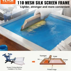 VEVOR Screen Printing Kit, 4 Pieces Aluminum Silk Screen Printing Frames, 20x20inch Silk Screen Printing Frame with 110 Count Mesh, High Tension Nylon Mesh and Sealing Tape for T-shirts DIY Printing