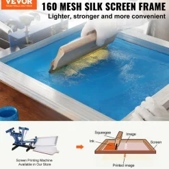VEVOR Screen Printing Kit, 6 Pieces Aluminum Silk Screen Printing Frames, 18x20inch Silk Screen Printing Frame with 160 Count Mesh, High Tension Nylon Mesh and Sealing Tape for T-shirts DIY Printing