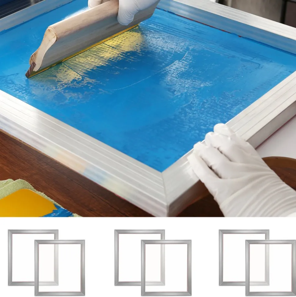 VEVOR Screen Printing Kit, 6 Pieces Aluminum Silk Screen Printing Frames, 18x20inch Silk Screen Printing Frame with 160 Count Mesh, High Tension Nylon Mesh and Sealing Tape for T-shirts DIY Printing