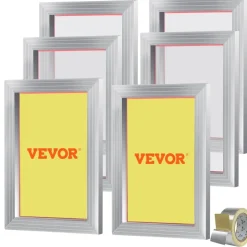 VEVOR Screen Printing Kit, 6 Pieces Aluminum Silk Screen Printing Frames, 10x14inch Silk Screen Printing Frame with 110 Count Mesh, High Tension Nylon Mesh and Sealing Tape for T-shirts DIY Printing