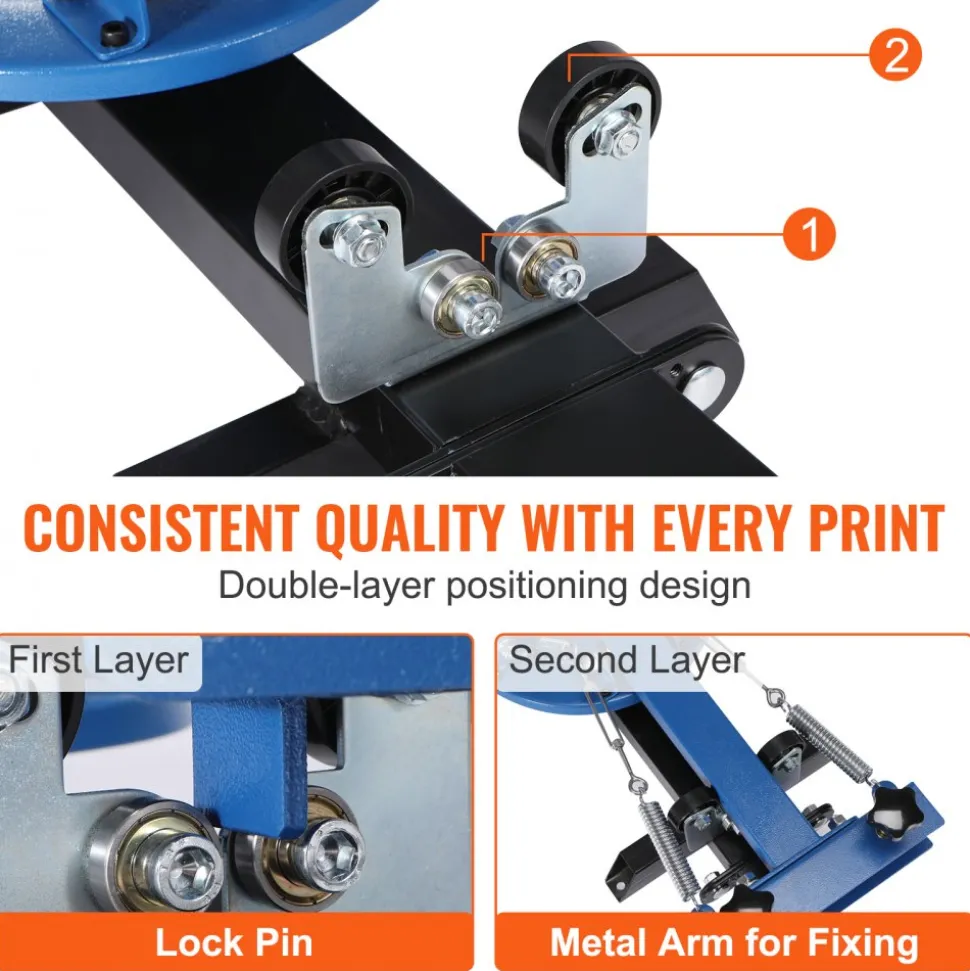 VEVOR Screen Printing Machine, 4 Color 4 Station 360° Rotable Silk Screen Printing Press, 21.2x17.7in Screen Printing Press, Double-layer Positioning Pallet for T-shirt DIY Printing