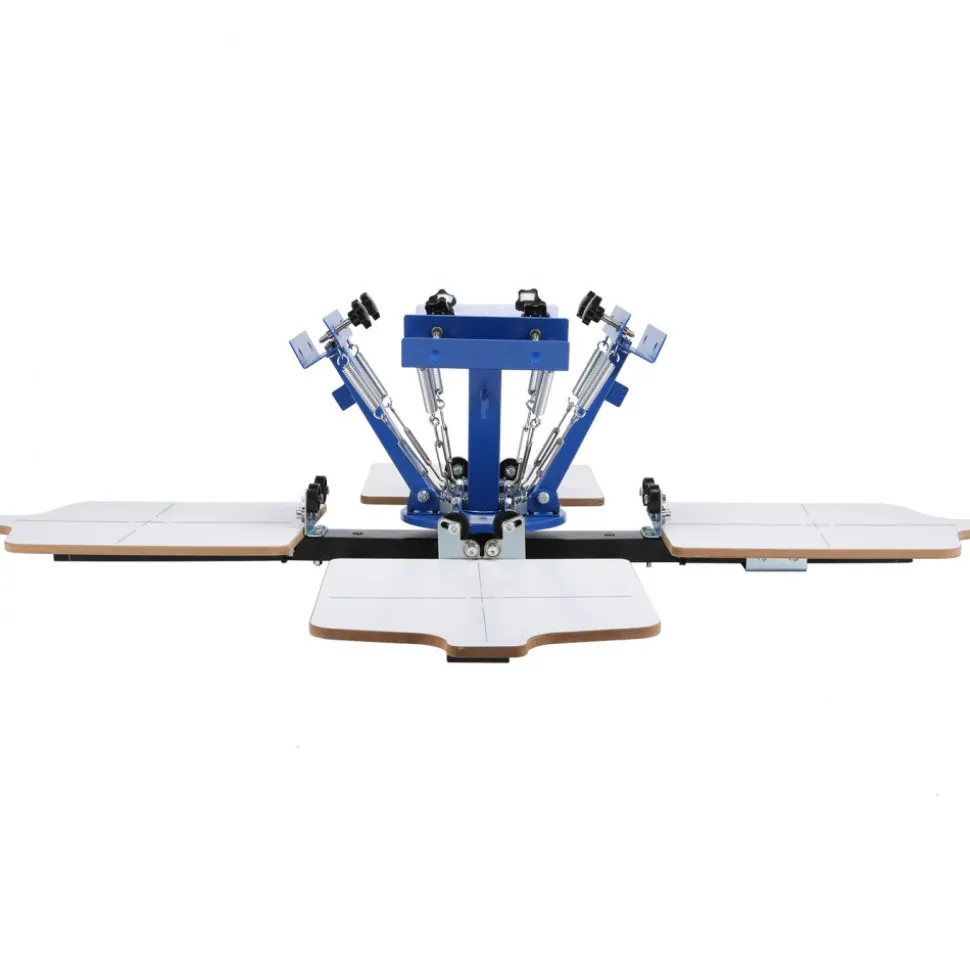 VEVOR Screen Printing Machine, 4 Color 4 Station 360° Rotable Silk Screen Printing Press, 21.2x17.7in Screen Printing Press, Double-layer Positioning Pallet for T-shirt DIY Printing