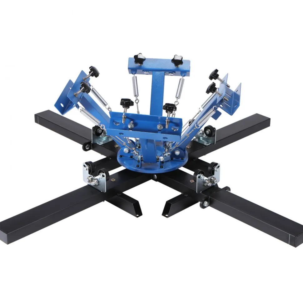 VEVOR Screen Printing Machine, 4 Color 4 Station 360° Rotable Silk Screen Printing Press, 21.2x17.7in Screen Printing Press, Double-layer Positioning Pallet for T-shirt DIY Printing