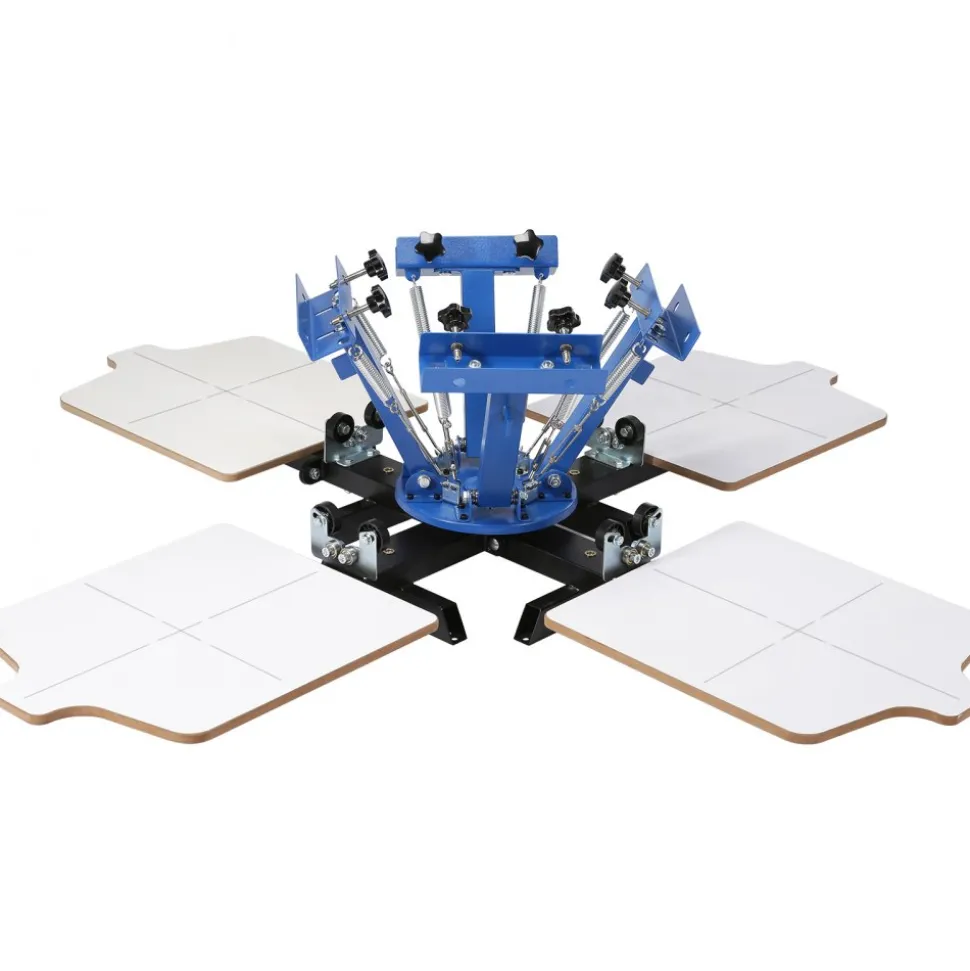VEVOR Screen Printing Machine, 4 Color 4 Station 360° Rotable Silk Screen Printing Press, 21.2x17.7in Screen Printing Press, Double-layer Positioning Pallet for T-shirt DIY Printing