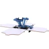 VEVOR Screen Printing Machine 4 Color 4 Station Silk Screen Printing Press, 21.3 x 17.7 in, 360° Rotatable, Accurate Positioning, Powder-Coated Carbon Steel, for T-shirt DIY, Home and Commercial