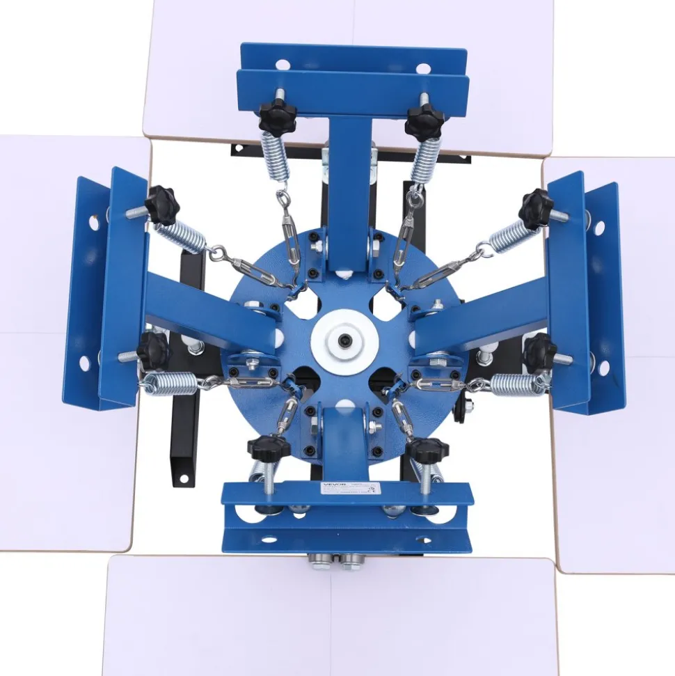 VEVOR Screen Printing Machine 4 Color 4 Station Silk Screen Printing Press, 21.3 x 17.7 in, 360° Rotatable, Accurate Positioning, Powder-Coated Carbon Steel, for T-shirt DIY, Home and Commercial