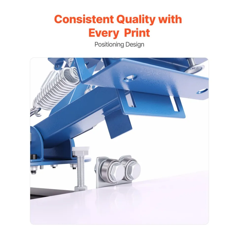 VEVOR Screen Printing Machine 4 Color 4 Station Silk Screen Printing Press, 21.3 x 17.7 in, 360° Rotatable, Accurate Positioning, Powder-Coated Carbon Steel, for T-shirt DIY, Home and Commercial