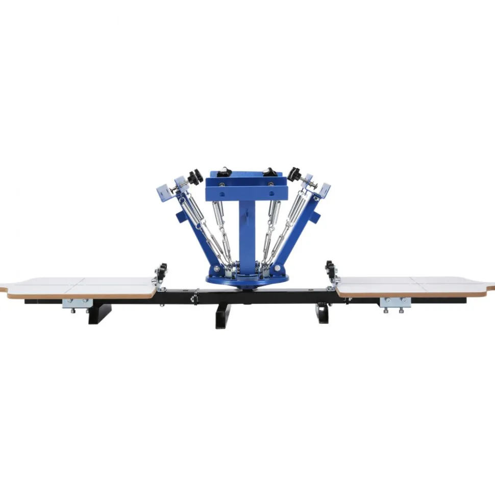 VEVOR Screen Printing Machine, 4 Color 2 Station, 360° Rotable Silk Screen Printing Press, 21.2 x 17.7in / 54 x 45cm Screen Printing Press, Dual-layer Positioning Pallet for DIY T-shirt Printing