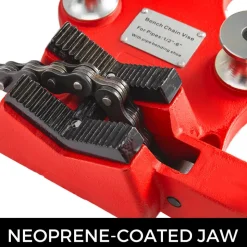 VEVOR Screw Bench Chain Vise 1/8 to 5-Inch Pipe Capacity, Heavy Duty Bench Chain Pipe Vise with Crank Handle, Neoprene-Coated Jaw, Cast Iron Material Ideal for a Variety of Pipes