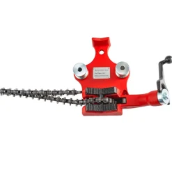 VEVOR Screw Bench Chain Vise 1/8 to 5-Inch Pipe Capacity, Heavy Duty Bench Chain Pipe Vise with Crank Handle, Neoprene-Coated Jaw, Cast Iron Material Ideal for a Variety of Pipes